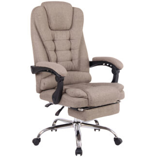 Fotel ergonomiczny z regulowanym oparciem i podnóżkiem (piaskowy)